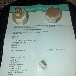 14K white gold Ring Set